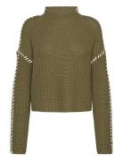 Vmnewcream Ls Funnelneck Pullover Boo Tops Knitwear Jumpers Khaki Gree...