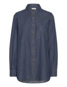 Fqlisea-Shirt Tops Shirts Long-sleeved Blue FREE/QUENT