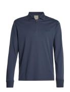 Liquid Touch Welt Zip Ls Polo Tops Polos Long-sleeved Navy Calvin Klei...