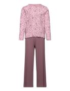 Nkfnightset Mauve Flower Loose Rib Noos Pyjamas Sett Purple Name It