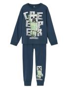 Nkmjinc Minecraft Ls Nightset Noos Bfu Pyjamas Sett Blue Name It