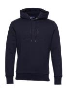 Reg Tonal Shield Hoodie Tops Sweat-shirts & Hoodies Hoodies Navy GANT