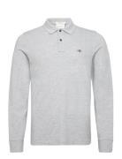 Reg Shield Ls Pique Polo Tops Polos Long-sleeved Grey GANT