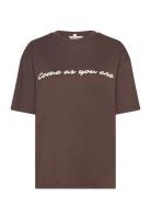 Jaminapw Ts Tops T-shirts & Tops Short-sleeved Brown Part Two