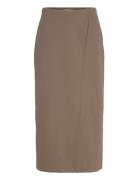 Slbea Skirt Knelangt Skjørt Brown Soaked In Luxury