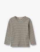 T-Shirt L/S Stig Tops T-shirts Long-sleeved T-shirts Black Wheat