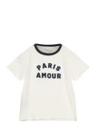 Contrast Neck T-Shirt Tops T-shirts Short-sleeved White Mango