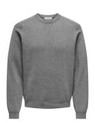 Onspin Reg 12 Crew Knit Tops Sweat-shirts & Hoodies Sweat-shirts Grey ...