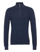 Bhcodford Halfzip Knit Noos Tops Knitwear Half Zip Jumpers Navy Blend