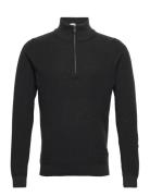 Bhcodford Half-Zipp Pullover Tops Knitwear Half Zip Jumpers Black Blen...