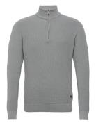 Bhcodford Half-Zipp Pullover Tops Knitwear Half Zip Jumpers Grey Blend