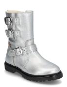 Boots - Flat - With Zipper Snørestøvletter Støvletter Silver ANGULUS