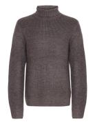 Pullover Tops Knitwear Turtlenecks Grey Blend