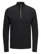 Onskicker Life Reg 3 Cable Half Zip Knit Tops Knitwear Half Zip Jumper...