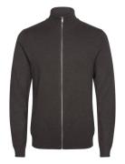 Ecovero L/S Zip Cardigan Tops Knitwear Full Zip Jumpers Brown Lindberg...