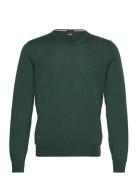 Baram-L Tops Knitwear V-necks Green BOSS