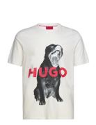 Dayaking Designers T-shirts Short-sleeved Cream HUGO