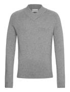 Bs Douglas Regular Fit Knitwear Tops Knitwear V-necks Grey Bruun & Ste...