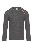 Rib Sweater Tops Knitwear Pullovers Grey FUB