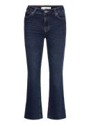 Sienna Flared Cropped Jeans Bottoms Jeans Flares Navy Mango