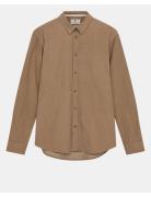 Akleif Solid Cord Shirt Tops Shirts Casual Beige Anerkjendt