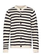 Striped Cardigan Tops Knitwear Cardigans Navy FUB