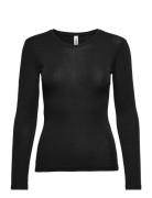 Top Merino Wool Ls Tops T-shirts & Tops Long-sleeved Black Lindex