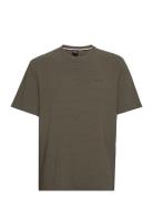 Rib T-Shirt Tops T-shirts Short-sleeved Green BOSS