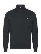 Cotton Half Zip Tops Knitwear Half Zip Jumpers Black GANT