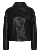 Faux Leather Jacket With Pockets Skinnjakke Skinnjakke Black Mango