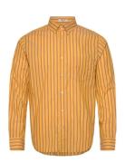 Reg Poplin Stripe Tops Shirts Casual Yellow GANT