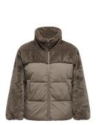 Carwanja Fur Puffer Mix Jacket Otw Fôret Jakke Brown ONLY Carmakoma