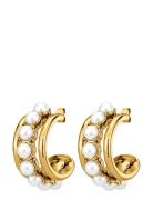 Helen Sg White Pearl Accessories Jewellery Earrings Hoops White Dyrber...