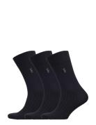 Ribbed Crew Sock 3-Pack Underwear Socks Regular Socks Black Polo Ralph...