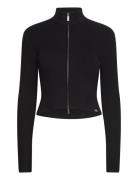 East Helena Rib Zip-Through W Tops Knitwear Jumpers Black Dickies