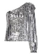 Vmefi Shoulder Ls Top Jrs Tops Blouses Long-sleeved Silver Vero Moda