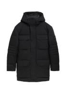 Hybrid Down Parka Parkas Jakke Black Tom Tailor