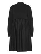 Mlcarolina June Ls Jrs Abk Dress 2F Kort Kjole Black Mamalicious