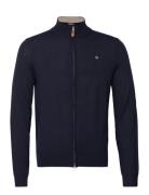 Merino Zip Cardigan Tops Knitwear Full Zip Jumpers Navy Morris