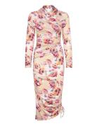 Printed Jersey Dress Knelang Kjole Pink Stella Nova