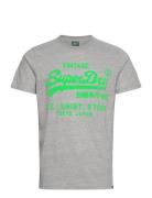 Neon Vl T Shirt Tops T-shirts Short-sleeved Grey Superdry