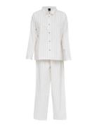 Pilen Yarndyed Flannel Pyjamas Pyjamas White Høie Of Scandinavia