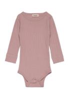 Plain Body Ls Bodies Long-sleeved Pink MarMar Copenhagen