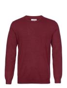 Melange Round Neck Knit Tops Knitwear Round Necks Burgundy Lindbergh