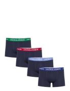 Jactom Solid Trunks 4 Pack Boksershorts Navy Jack & J S