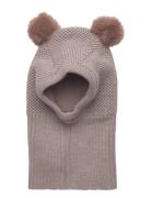 Balaclava Windstop W. Pompoms Accessories Headwear Balaclava Beige Hut...