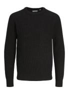 Jjj S Knit Crew Neck Jnr Tops Knitwear Pullovers Black Jack & J S