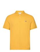 Reg Shield Ss Pique Polo Tops Polos Short-sleeved Yellow GANT