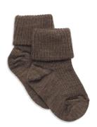 Anklesock 2/2 Pad Baby Socks & Tights Baby Socks Brown Mp Denmark