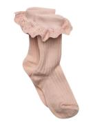 Lea Socks - Lace Sokker Strømper Pink Mp Denmark